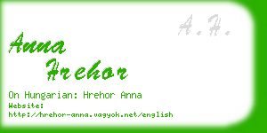 anna hrehor business card